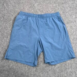 Myles Apparel Blue Geometric 8" Lined‎ Momentum Activewear Shorts Men's M ?